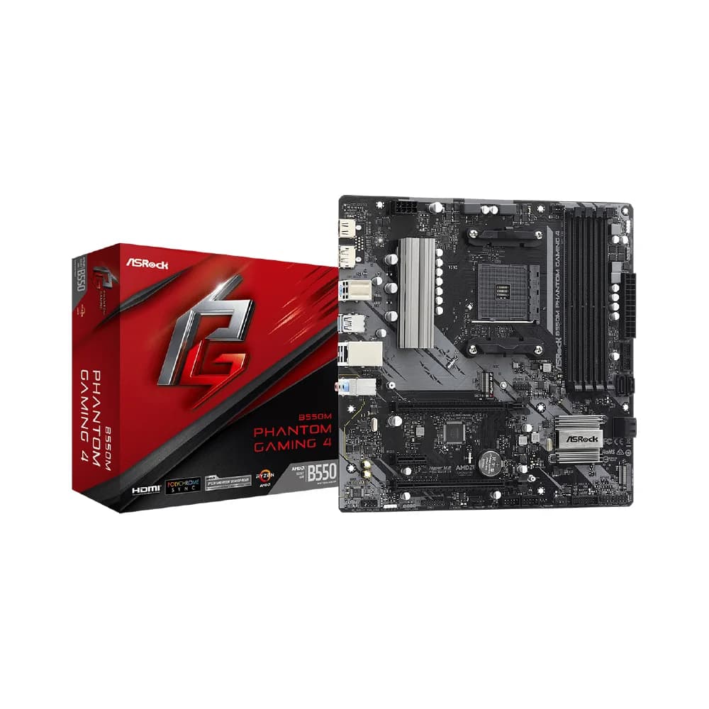 ASRock MOTHERBOARD AMD AM4 ATX – B550M PHANTOM GAMING 4