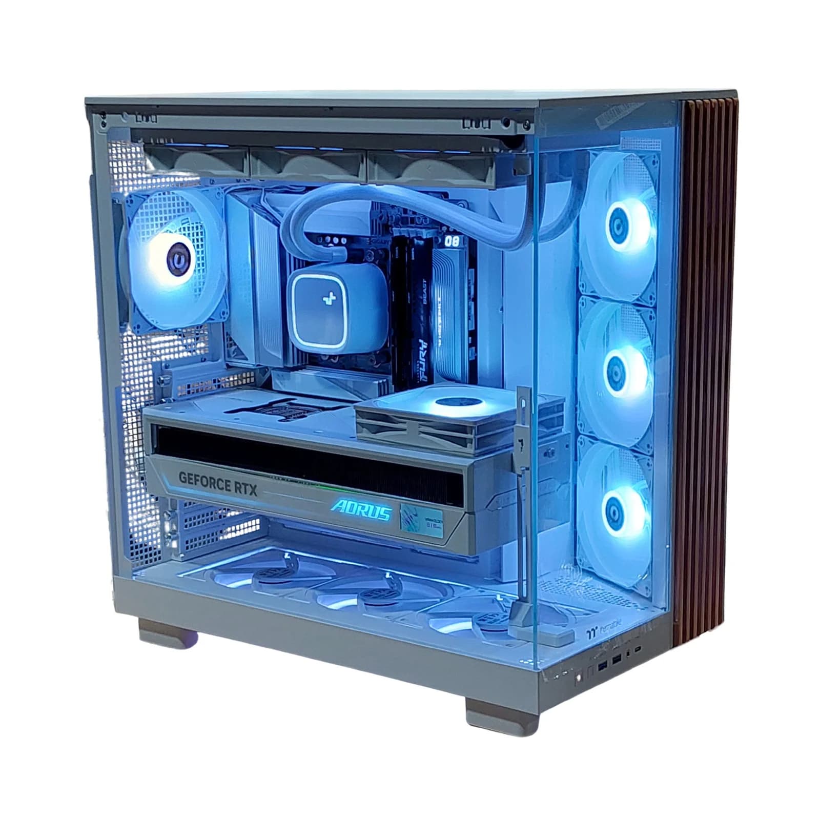 PC GAMING – THERMALTAKE VIEW 380 XL – 1000W – X870 – RAM 64GB – NVME 2TB – PROC RYZEN 9 9950X – LE720 – RTX 5090 32GB NEW